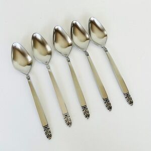 International Silver NORSE Satin Stainless Steel Flatware - Lot of 5 Teaspoons
